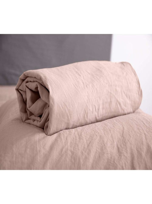 Drap housse 2 places 100% microfibre lavée bonnet 28 cm - Kiabi Drap housse 2 places 100% microfibre lavée bonnet 28 cm - Kiabi