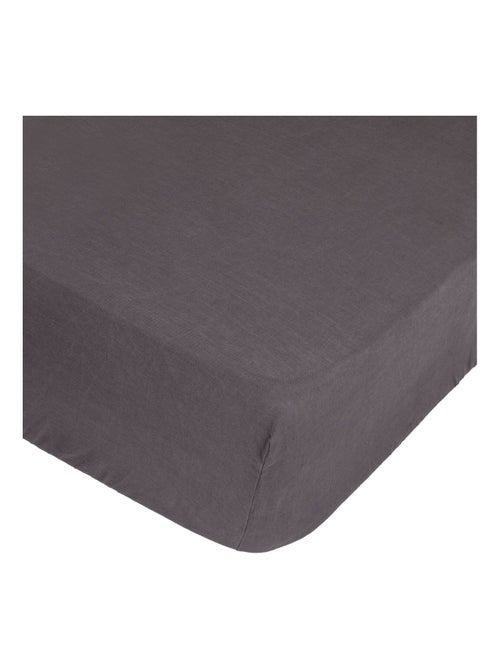 Drap housse 2 places en 100% lin - Kiabi