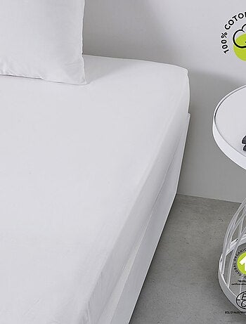 Drap housse 2 places en coton BIO taille queen size