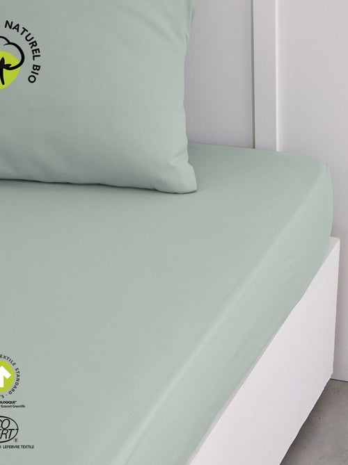 Drap housse 2 places en coton BIO taille queen size - Kiabi Drap housse 2 places en coton BIO taille queen size - Kiabi