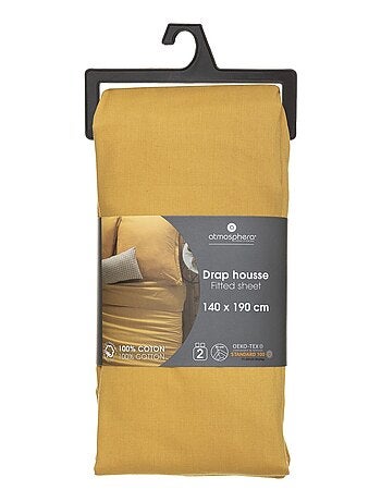 Drap housse 2 places en coton CARINA