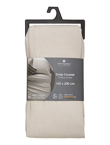 Drap housse 2 places en coton grande dimension CARINA