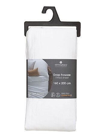 Drap housse 2 places en coton grande dimension CARINA