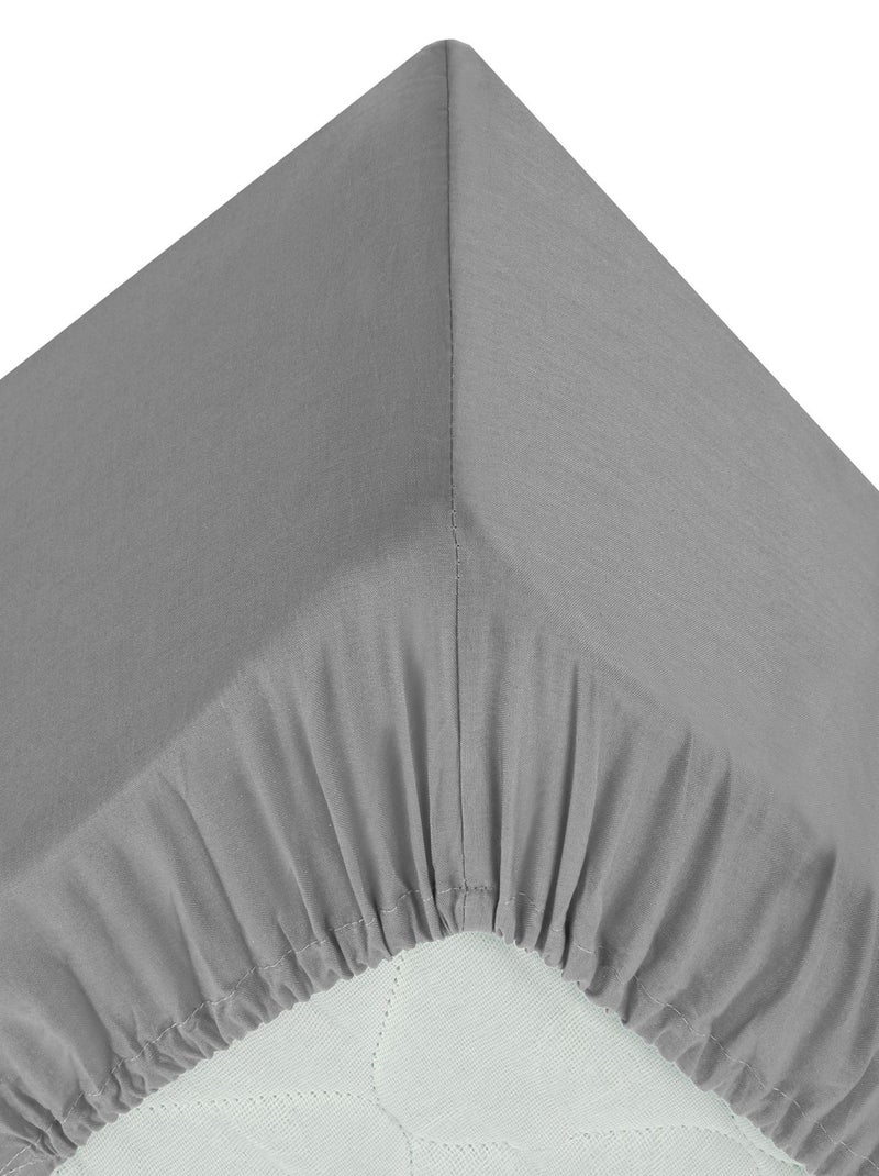 Drap housse 2 places en coton grande dimension CARINA Gris foncé - Kiabi