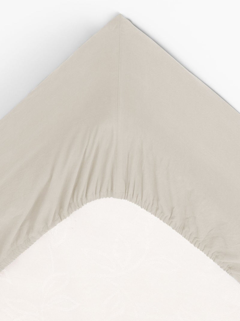 Drap housse 2 places en coton lavé VILMA Blanc - Kiabi