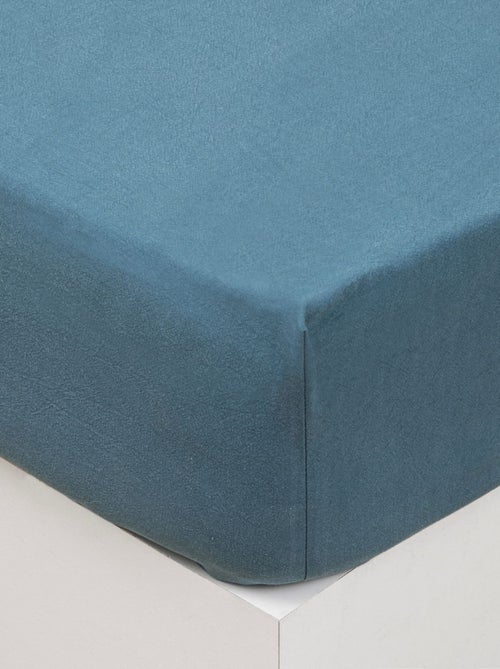 Drap housse 2 places en coton lavé VILMA - Kiabi