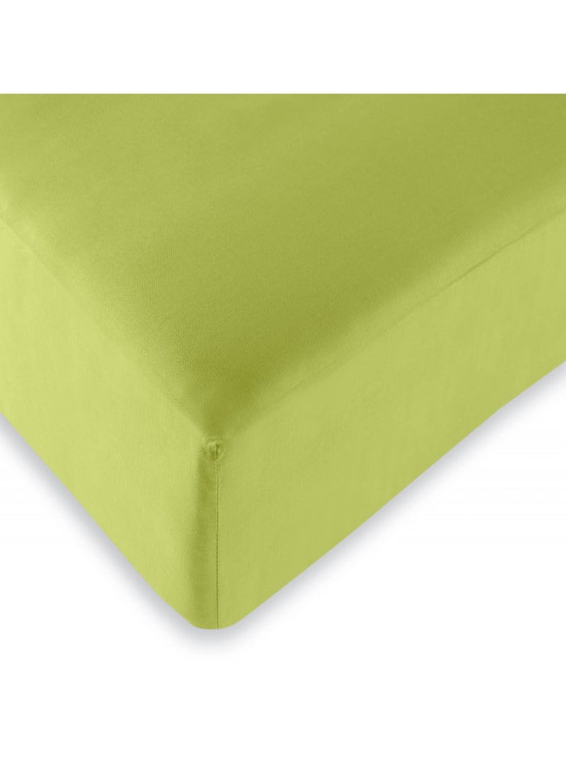 Drap housse 57 fils/cm² toutes dimensions - Anis - 140 x 190 cm Vert clair - Kiabi