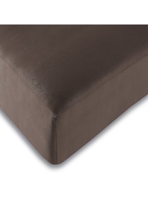 Drap housse 57 fils/cm² toutes dimensions - Choco - 140 x 190 cm - Kiabi