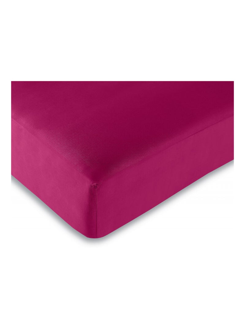 Drap housse 57 fils/cm² toutes dimensions - Fushia - 90 x 190 cm Rose - Kiabi
