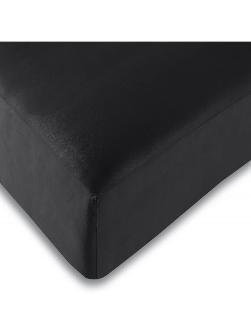Drap housse 57 fils/cm² toutes dimensions - Noir - 160 x 200 cm Noir - Kiabi