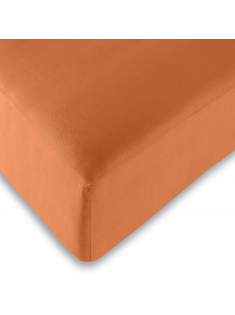 Drap housse 57 fils/cm² toutes dimensions - Orange - 140 x 190 cm Orange - Kiabi