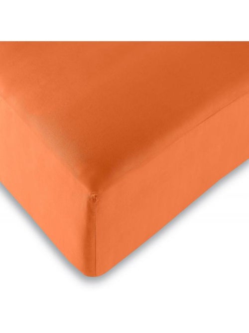 Drap housse 57 fils/cm² toutes dimensions - Orange - 160 x 200 cm - Kiabi