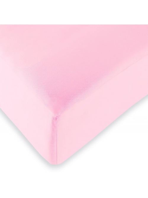Drap housse 57 fils/cm² toutes dimensions - Rose Pétale - 140 x 190 cm - Kiabi