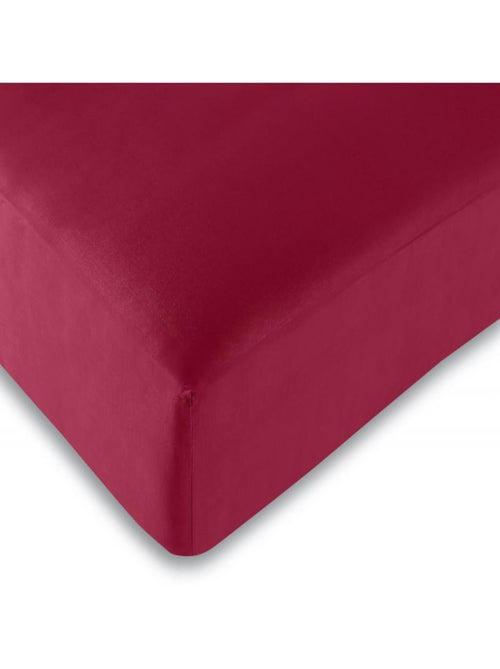 Drap housse 57 fils/cm² toutes dimensions - Rouge - 140 x 190 cm - Kiabi