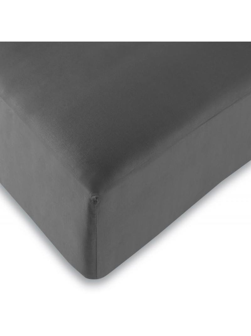 Drap housse 57 fils/cm² toutes dimensions gris anthracite - Kiabi