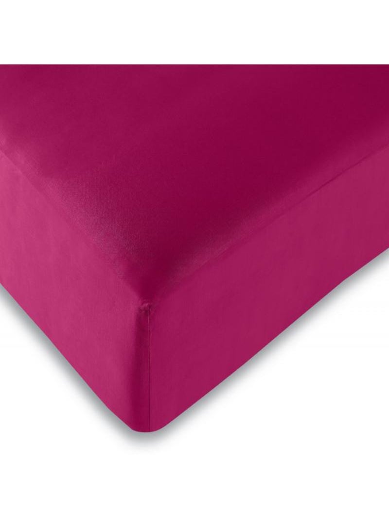 Drap housse 57 fils/cm² toutes dimensions Rose fushia - Kiabi