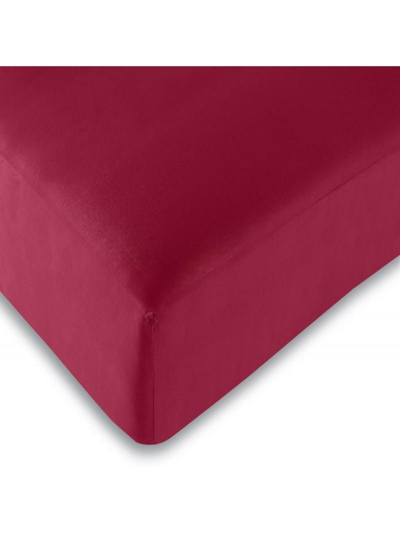 Drap housse 57 fils/cm² toutes dimensions Rouge - Kiabi