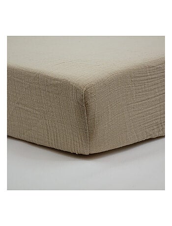 Drap-housse 60x120 cm Naissance en Gaze de Coton Uni - Babycalin