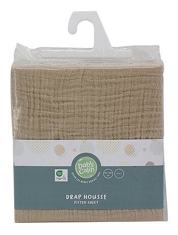Drap-housse 60x120 cm Naissance en Gaze de Coton Uni - Babycalin