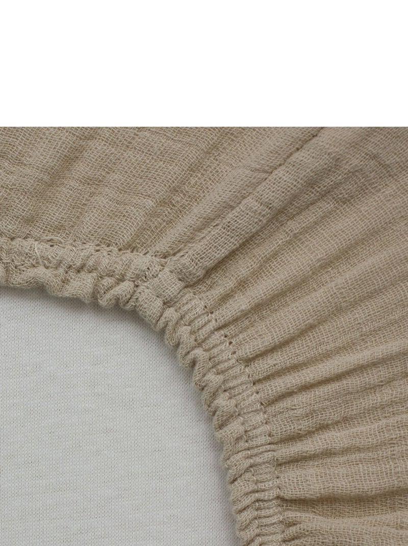 Drap-housse 60x120 cm Naissance en Gaze de Coton Uni - Babycalin Marron - Kiabi
