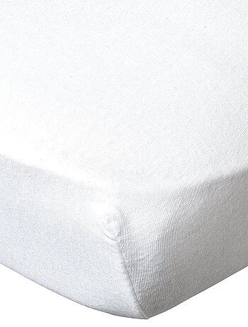 Drap housse 60x120x15 cm bio - Blanc