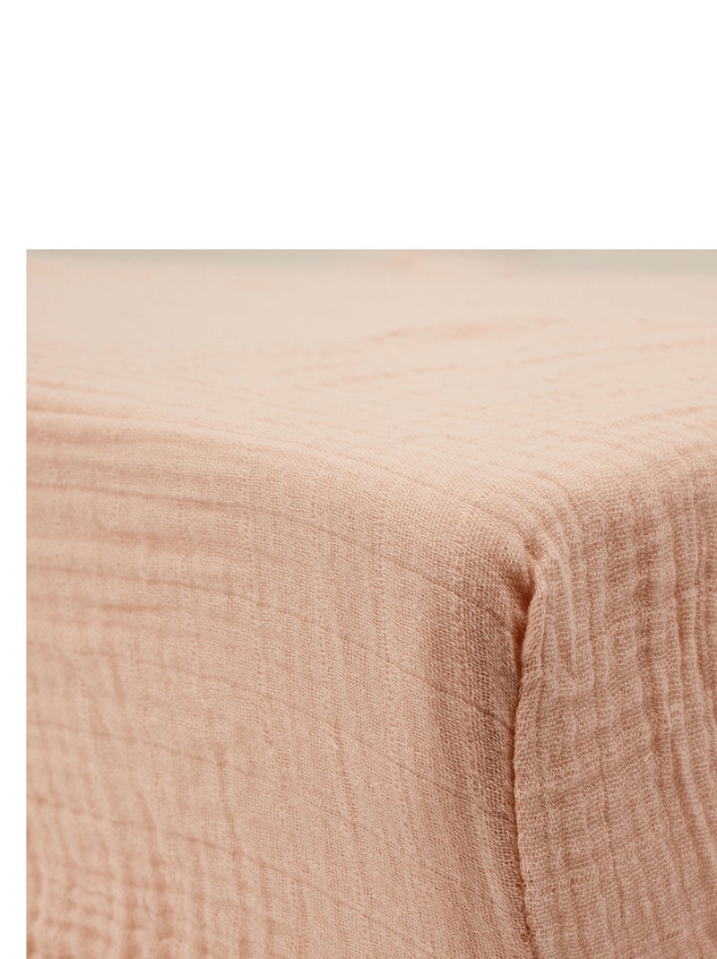 Drap-housse 70x140 cm Naissance en Gaze de Coton Uni - Babycalin Rose - Kiabi