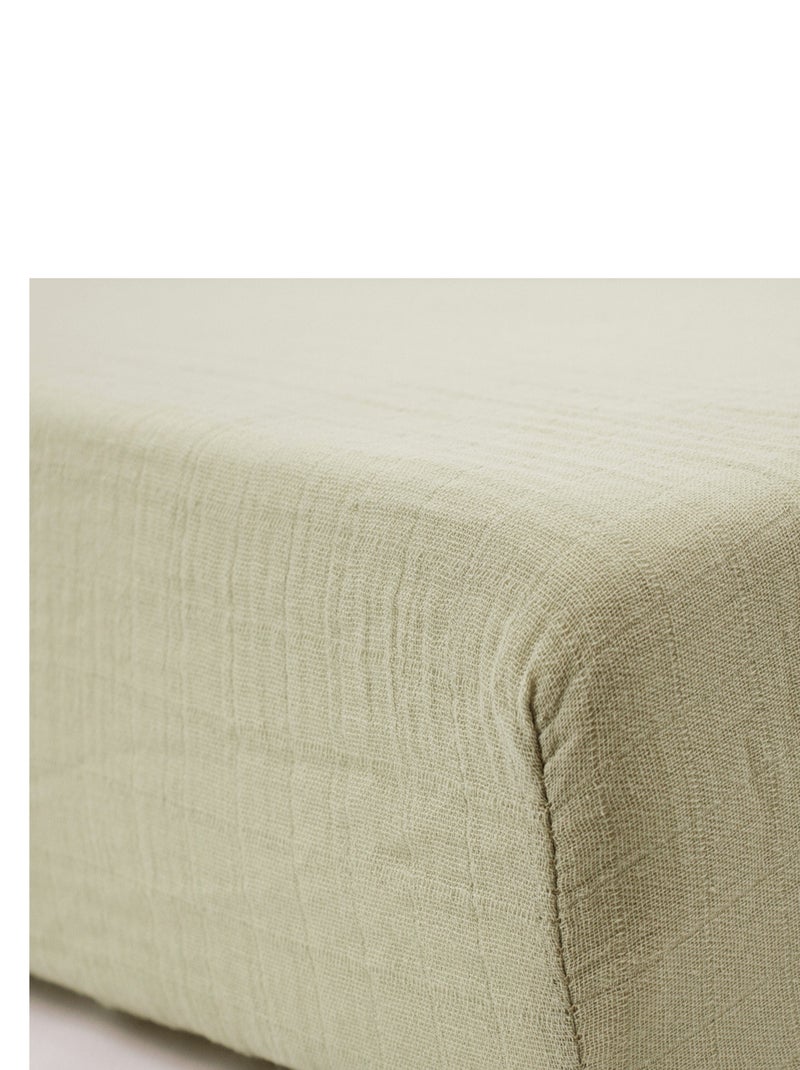 Drap-housse 70x140 cm Naissance en Gaze de Coton Uni - Babycalin Vert - Kiabi
