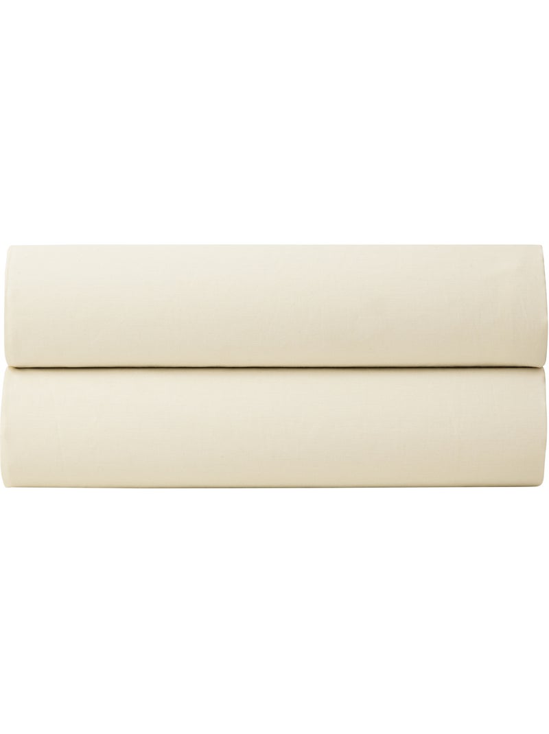 Drap-housse – 80 fils/cm² – Bonnet 35 cm Ivoire - Kiabi
