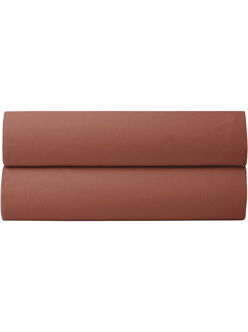 Drap-housse – 80 fils/cm² – Bonnet 35 cm Terracotta - Kiabi