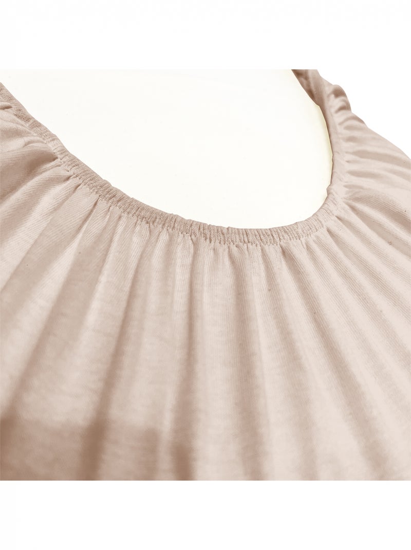 Drap Housse 80x30cm en Coton Bio pour Couffin, Nacelle ou Berceau Bébé Beige - Kiabi