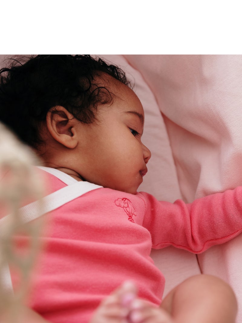 Drap Housse 80x30cm en Coton Bio pour Couffin, Nacelle ou Berceau Bébé Rose clair - Kiabi