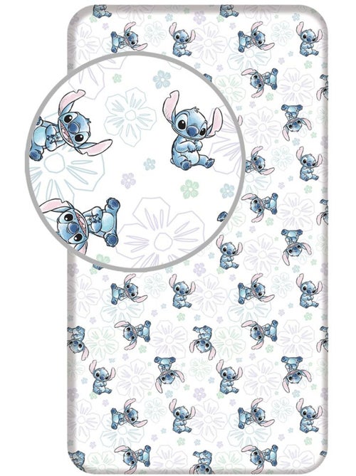 Drap housse 90 cm x 200 cm 100% coton imprimé Lilo & Stitch Jerry Fabrics - Kiabi