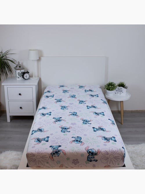 Drap housse 90 cm x 200 cm 100% coton imprimé Lilo & Stitch Jerry Fabrics - Kiabi