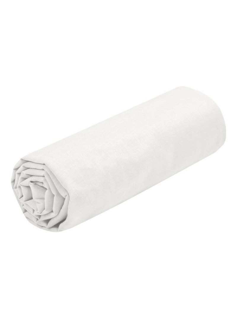 Drap housse 90 x 190 cm Ardoise Ivoire Blanc - Kiabi