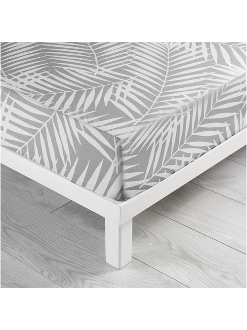 Drap housse 90 x 190 cm Botania gris - Kiabi