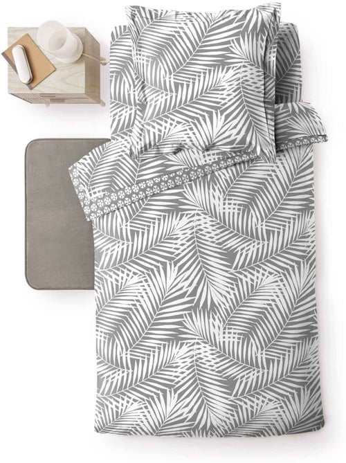 Drap housse 90 x 190 cm Botania gris - Kiabi