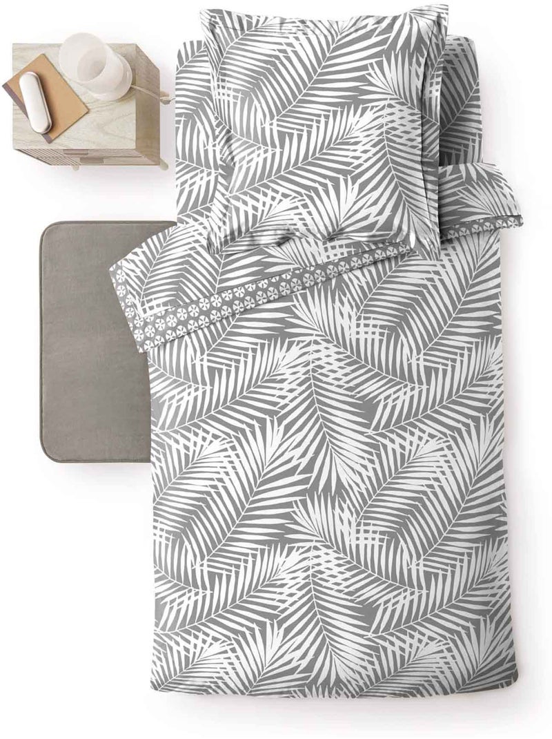 Drap housse 90 x 190 cm Botania gris Gris - Kiabi