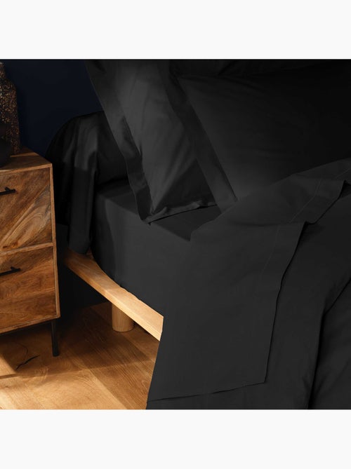 Drap housse 90 x 190 cm Couleur emotion noir - Kiabi