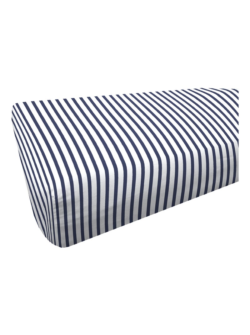 Drap housse AIR en coton issu de l'agriculture biologique Blanc Bleu - Kiabi