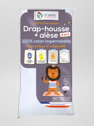 Drap housse + alèse 2 en 1 'P'tit Albatros'