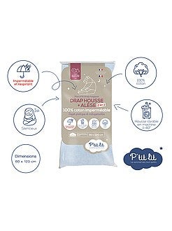 Drap housse + alèse pour lit bébé - Kiabi