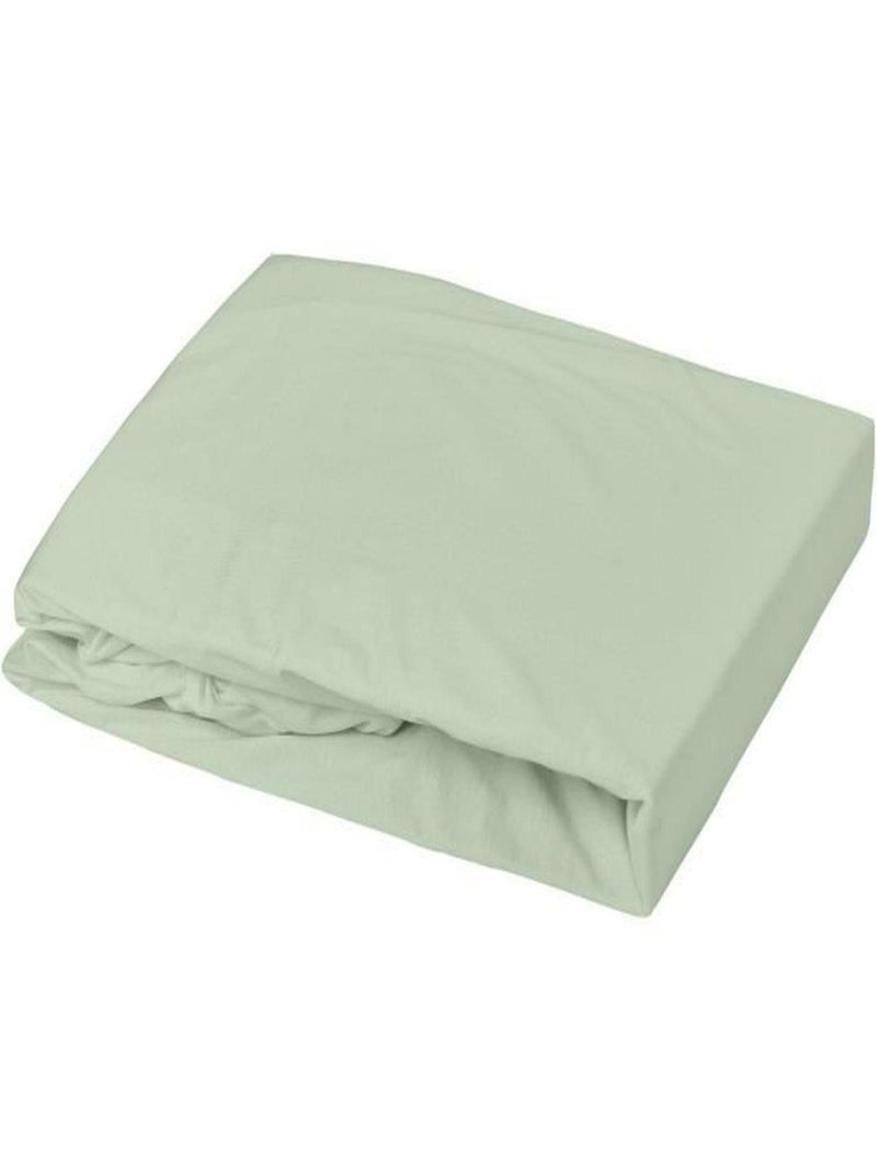 Drap housse + Alese Uni -oeko-Tex - Blanc/Vert de - Domiva Blanc - Kiabi