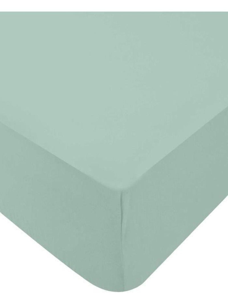 Drap housse + Alese Uni -oeko-Tex - Blanc/Vert de - Domiva Blanc - Kiabi