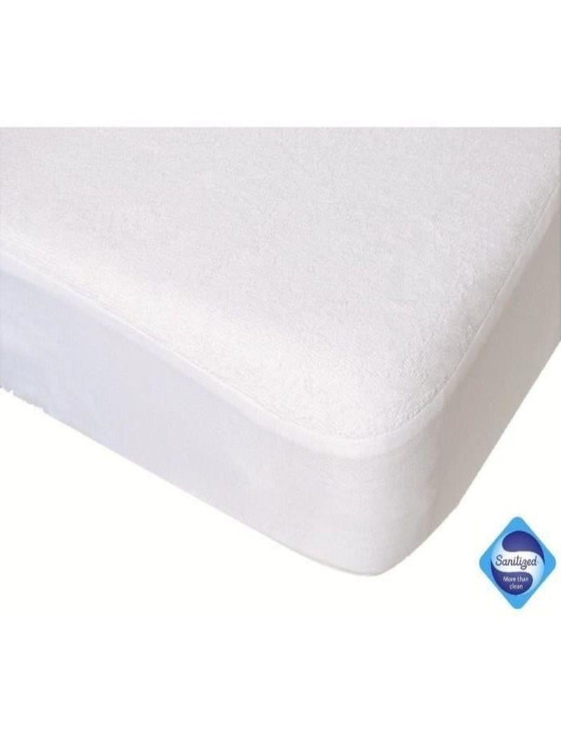 Drap housse + Alese Uni -oeko-Tex - Blanc/Vert de - Domiva Blanc - Kiabi