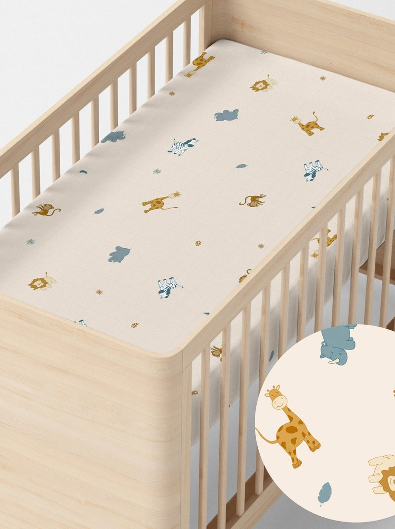Drap-housse Animals Lit Bébé "Happyfriday" Multicolore - Kiabi