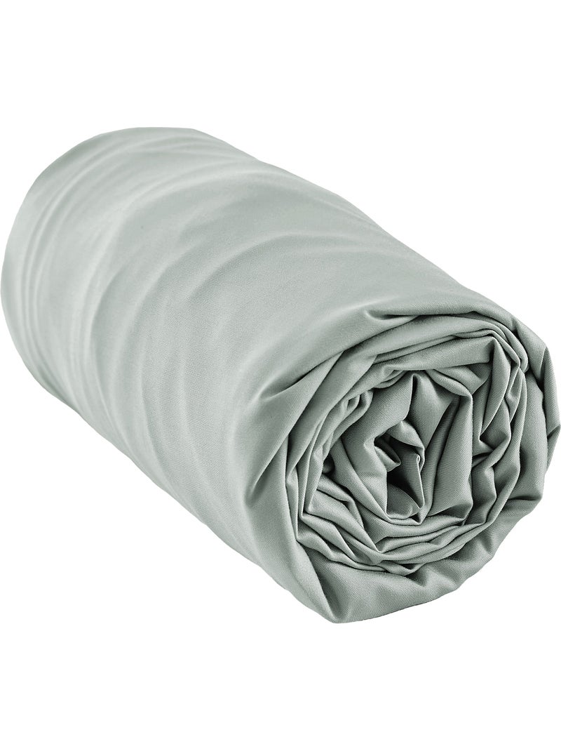 Drap housse Bambou 120 fils grand bonnet Bleu clair - Kiabi