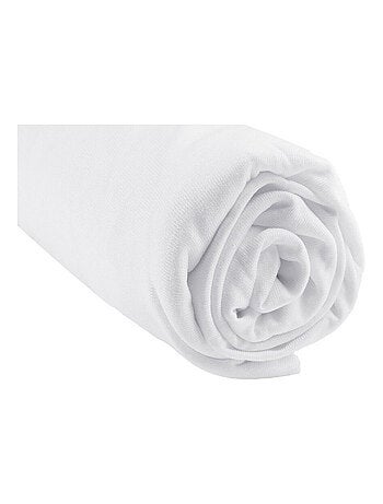 Drap housse Bambou lit deux places 140x190 / 140x200 cm - Blanc
