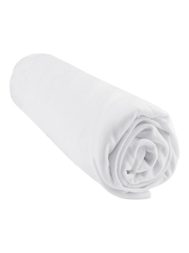 Drap housse Bambou lit deux places 140x190 / 140x200 cm - Blanc Blanc - Kiabi