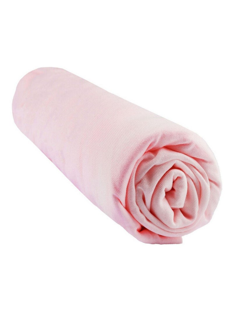 Drap housse Bambou lit deux places 140x190 / 140x200 cm - Rose Rose - Kiabi