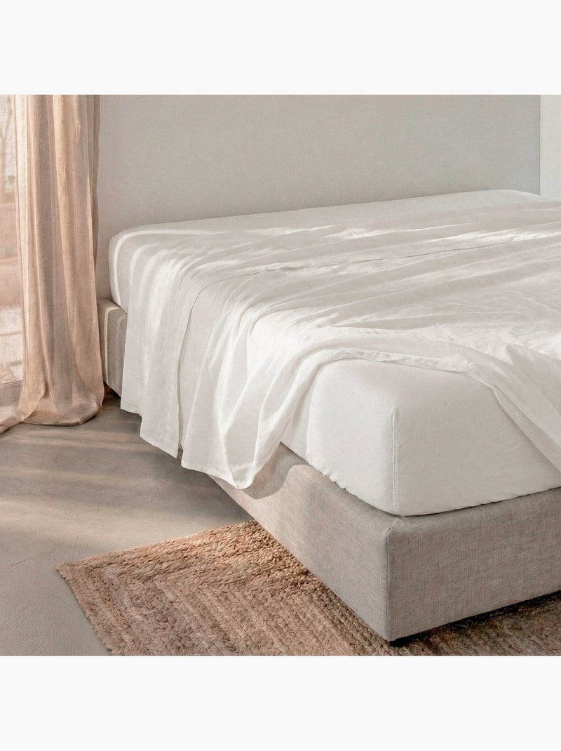 Drap-housse Basic 200 tc "Happyfriday" Blanc - Kiabi